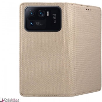 Telone atverčiamas dėklas - auksinės spalvos (Xiaomi Mi 11 Ultra) Telone atverčiamas dėklas - auksinės spalvos (Xiaomi Mi 11 Ultra)